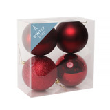 10cm Burgundy Shatterproof Baubles (x4)