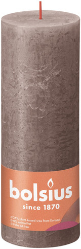 Bolsius Rustic Shine Rustic Taupe Pillar Candle (190mm x 68mm) Bolsius Rustic Shine Rustic Taupe Pillar Candle (190mm x 68mm)