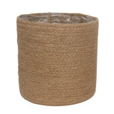 20cm Natural Jute Braided Rope Round Basket with Liner 20cm Natural Jute Braided Rope Round Basket with Liner