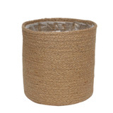 Natural Jute Braided Rope Round Basket w/Liner (18cm) Natural Jute Braided Rope Round Basket w/Liner (18cm)