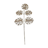 Champagne Glitter Monstera Leaf Spray Champagne Glitter Monstera Leaf Spray
