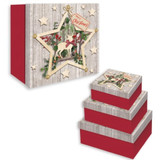 Wooden-Effect Star Nested Gift Boxes (Set of 3) Wooden-Effect Star Nested Gift Boxes (Set of 3)