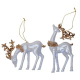 White Glitter Deer Decoration (Assorted Product)