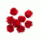 Christmas Glitter Red Pom Poms Christmas Glitter Red Pom Poms