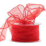 Red Organza Ribbon 50mm