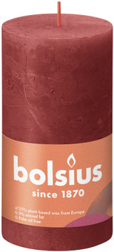 Delicate Red Bolsius Rustic Shine Pillar Candle (130 x 68mm) Delicate Red Bolsius Rustic Shine Pillar Candle (130 x 68mm)