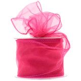 Shocking Pink Organza Ribbon 70mm 
