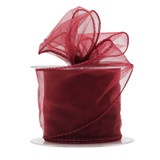 Burgundy Chiffon Ribbon 70mm 