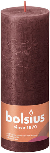 Bolsius Rustic Velvet Red Shine Pillar Candle (190mm x 68mm) Bolsius Rustic Velvet Red Shine Pillar Candle (190mm x 68mm)