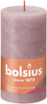 Bolsius Rustic Ash Rose Shine Pillar Candle (130mm x 68mm)