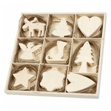Wooden Blank Xmas Craft shapes - 72 pc pk Wooden Blank Xmas Craft shapes - 72 pc pk