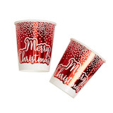 Merry Christmas Red & White Dots Cup (Pack of 8)