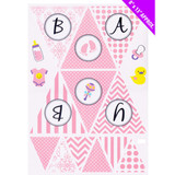 It's A Girl - Baby Sticker Bunting Baby Shower It's A Girl - Baby Sticker Bunting Baby Shower