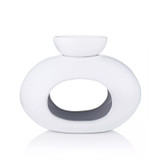 Ava May White Oval Burner