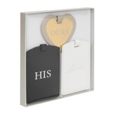 Set Of 3 Leatherette His, Hers and Ours Luggage Tags