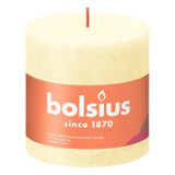 Butter Yellow Bolsius Rustic Shine Pillar Candle (100 x 100mm)