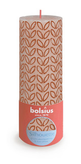 Misty Pink Bolsius Rustic Silhouette Pillar Candle (190 x 68mm)