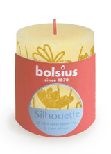 Butter Yellow Bolsius Rustic Silhouette Pillar Candle  (80 x 68mm)