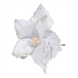 Velvet Poinsettia with Glitter Edge (Dia24cm) Velvet Poinsettia with Glitter Edge (Dia24cm)