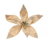 Champagne Velvet Poinsettia Organza with Clip (Dia20cm) Champagne Velvet Poinsettia Organza with Clip (Dia20cm)