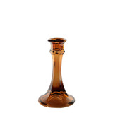 Genevive Candlestick- Mocha Coloured Glass (15cm)