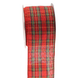 Tartan Wired Edge Ribbon 63mm 