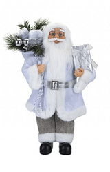 Luxury Standing Grey Suit Santa Decoration (45cm) Luxury Standing Grey Suit Santa Decoration (45cm)