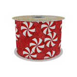 Red Colour Ribbon with Candy Circle Print (63mm x 9m) Red Colour Ribbon with Candy Circle Print (63mm x 9m)