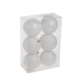 White Shatterproof Baubles (8cm) (6 pieces)