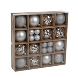 Silver Baubles Assorted Pack (6cm/3cm) (30 pieces)