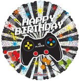 Holographic Gamer Birthday Balloon - 18 Inch Holographic Gamer Birthday Balloon - 18 Inch