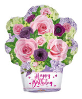 Metallic Flower Basket Balloon -18 Inch