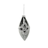 Glass Pewter Teardrop Bauble (16cm) Glass Pewter Teardrop Bauble (16cm)