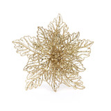 Gold Glitter Poinsettia with Clip (23cm) Gold Glitter Poinsettia with Clip (23cm)