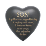 Graveside Grey Heart Plaque - Son