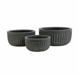 Set of 3 Charcoal Hortus Corrugated Bowls Set of 3 Charcoal Hortus Corrugated Bowls