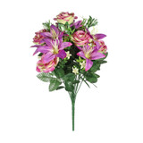 Purple Pembroke Rose and Lily Mixed Bunch Purple Pembroke Rose and Lily Mixed Bunch