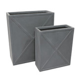 Set of 2 Grey Hortus Planters Set of 2 Grey Hortus Planters