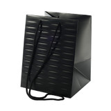 Black Woven Textured Hand Tie Bag (19x25cm) Black Woven Textured Hand Tie Bag (19x25cm)
