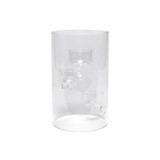 Glass Cylinder Vase with 3 Cups (20cm) 