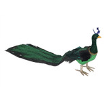 Green Long Tail Peacock with Faux Fur (66cm) 