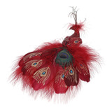 Burgundy Peacock with Clip (30cm) Burgundy Peacock with Clip (30cm)