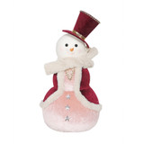 Burgundy and Pink Velvet Snowman Burgundy and Pink Velvet Snowman