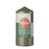 Bolsius Olive Green Essential Pillar Candle (120mm x 58mm) 