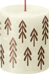 Bolsius Rustic Soft Pearl Silhouette Pillar Candle with Tree (80mm x 68mm) Bolsius Rustic Soft Pearl Silhouette Pillar Candle with Tree (80mm x 68mm)
