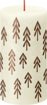 Bolsius Rustic Soft Pearl Silhouette Pillar Candle with Tree (130mm x 68mm) Bolsius Rustic Soft Pearl Silhouette Pillar Candle with Tree (130mm x 68mm)