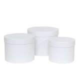 Pearl White Hat Box (Set of 3) (Largest - D19 x H14.4cm)