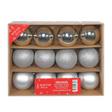Silver Bauble on Wire - Matt/Shiny/Glitter (Pack of 12) Silver Bauble on Wire - Matt/Shiny/Glitter (Pack of 12)