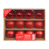 Red Bauble on Wire - Matt/Shiny/Glitter (Pack of 12) Red Bauble on Wire - Matt/Shiny/Glitter (Pack of 12)