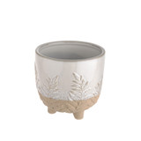 Beige & White Plant Pot (11cm)